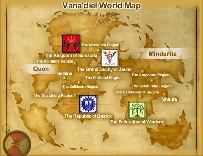 Final Fantasy XI - Carte du monde